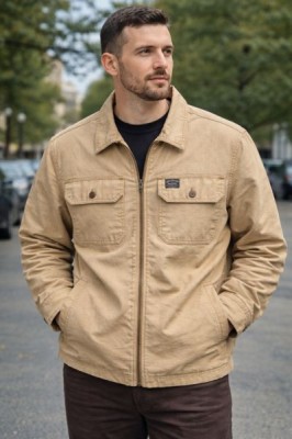 Beżowa kurtka kołnierz (M)