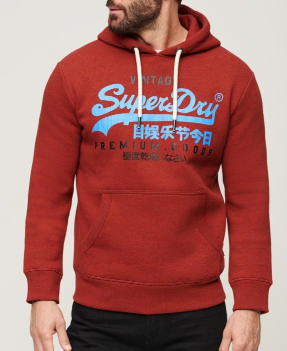 Czerwona bluza melanż nadruk (M)