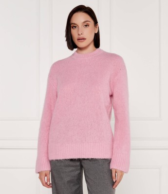 Jasnoróżowy sweter wełniany (M)