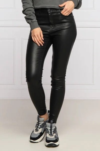 Czarne woskowane spodnie (28/32)