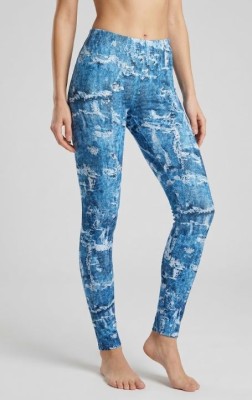 Niebieskie legginsy 7/8 wzór (S)