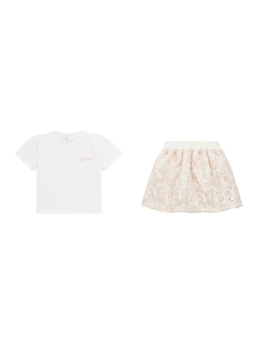 Dwukolorowy komplet spódnica t-shirt (3-6M)