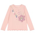 Różowy t-shirt nadruk (3-6M)