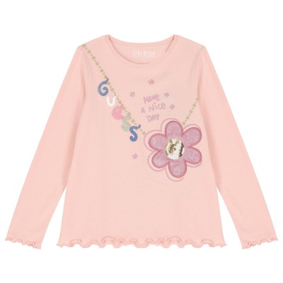 Różowy t-shirt nadruk (3-6M)