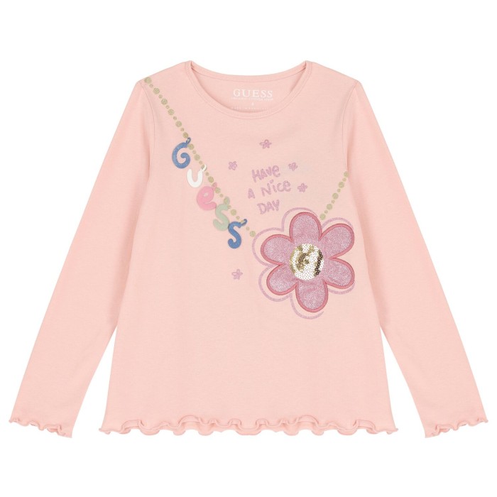 Różowy t-shirt nadruk (3-6M)