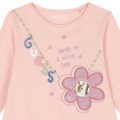Różowy t-shirt nadruk (3-6M)