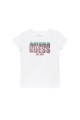 Biały t-shirt cekinowy napis (3-6M)