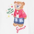 Biały t-shirt nadruk (3-6M)