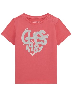 Różowy t-shirt nadruk (3-6M)