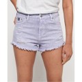 Jeansowe liliowe szorty dziury (26)