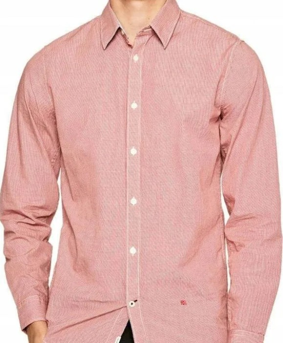 Czerwona koszula slim kratka (L)