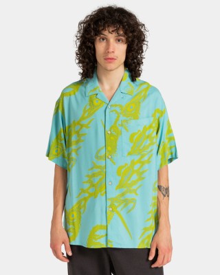 Niebieska luźna koszula wzór (S)