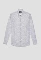 Szara koszula slim fit wzór (M)