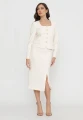 Elegancka midi spódnica ecru (S)