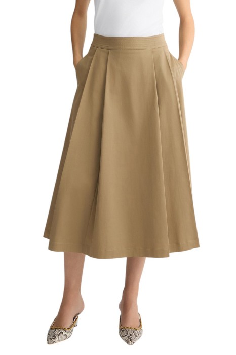 Midi spódnica khaki kieszenie (M)