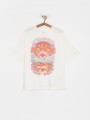 Ecru t-shirt oversize nadruk (M)