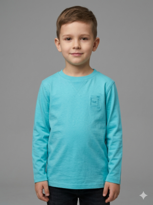 Turkusowy t-shirt nadruk (2-3L)