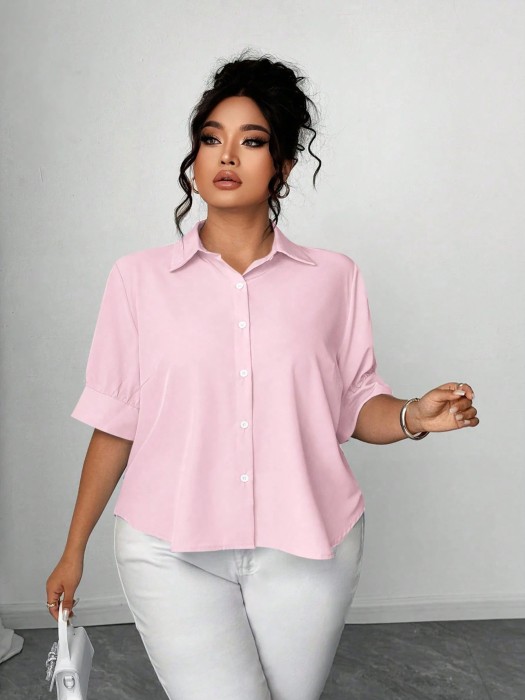 Różowa luźna koszula (3XL)