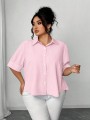 Różowa luźna koszula (3XL)