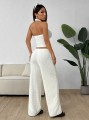 Ecru komplet spodnie top (M)