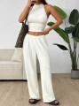 Ecru komplet spodnie top (M)