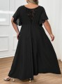 Czarna sukienka maxi koronka (5XL)