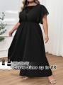 Czarna sukienka maxi koronka (5XL)