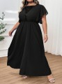 Czarna sukienka maxi koronka (5XL)
