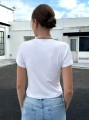 Biały t-shirt nadruk (S)