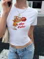 Biały t-shirt nadruk (S)