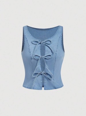 Niebieska bluzka wiązanie (M)