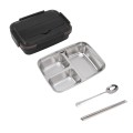 Czarny lunch box sztućce