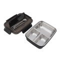 Czarny lunch box sztućce