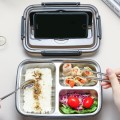 Czarny lunch box sztućce