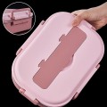 Różowy lunch box sztućce zestaw