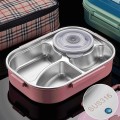 Różowy lunch box sztućce zestaw