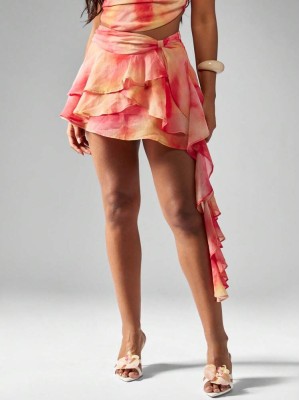 Szyfonowa kolorowa spódnica (M)