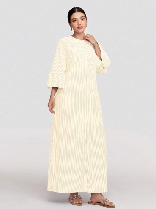 Dwukolorowa pasiasta sukienka (L)