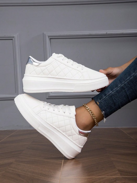 Białe sneakersy platforma (39)