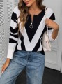 Dwukolorowy sweter zamek (M)