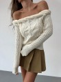 Ecru sweter odkryte ramiona (XS)