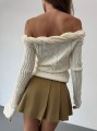 Ecru sweter odkryte ramiona (XS)