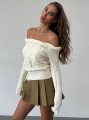 Ecru sweter odkryte ramiona (XS)