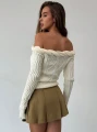 Ecru sweter odkryte ramiona (XS)