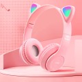 Różowe bezprzewodowe słuchawki cat ears