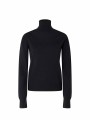 Czarny wełniany sweter golf (XS)