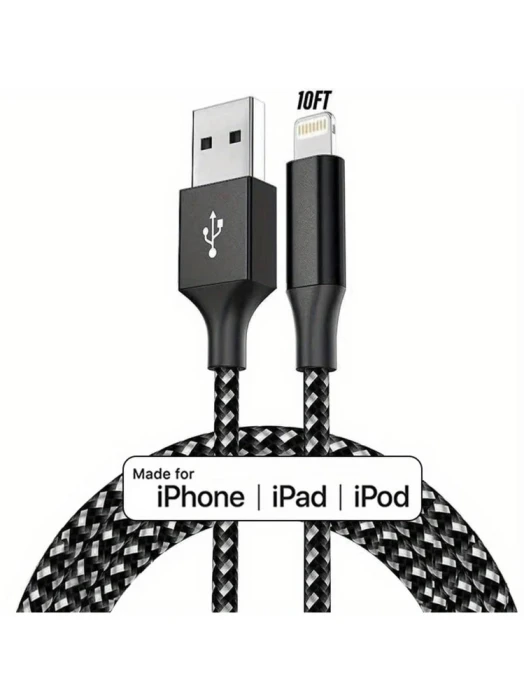 Czarny kabel typu USB-A do Lightning
