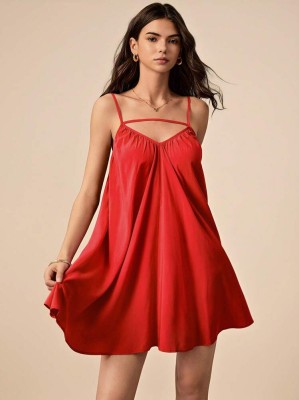 Czerwona luźna sukienka mini (L)