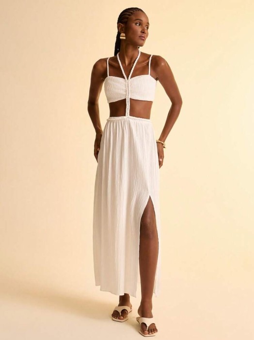 Biała sukienka cut out (XL)