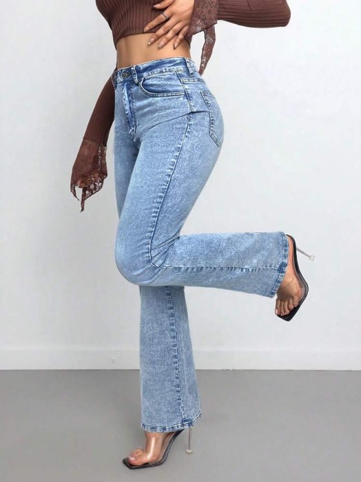 Niebieskie jeansowe dzwony (XL)